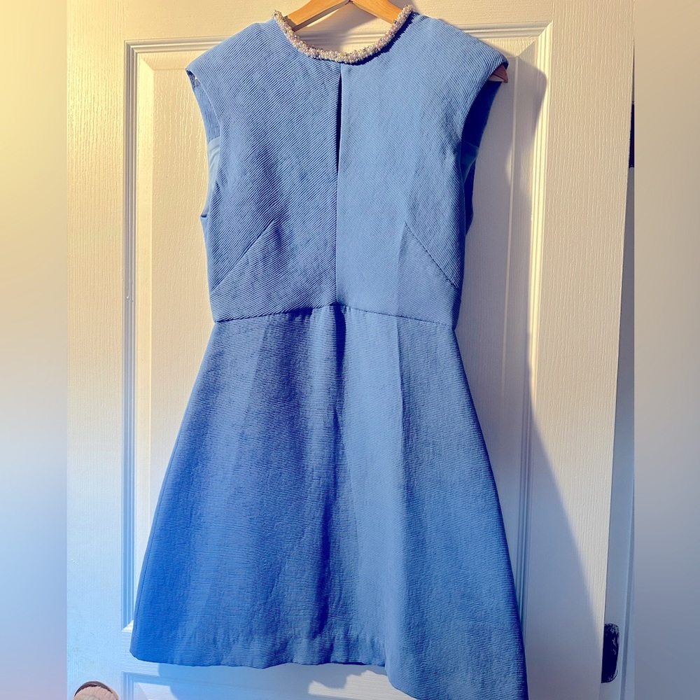 Sandro Skater Dress With Jewelry Collar in Sky Blue - Size FR38 (small)